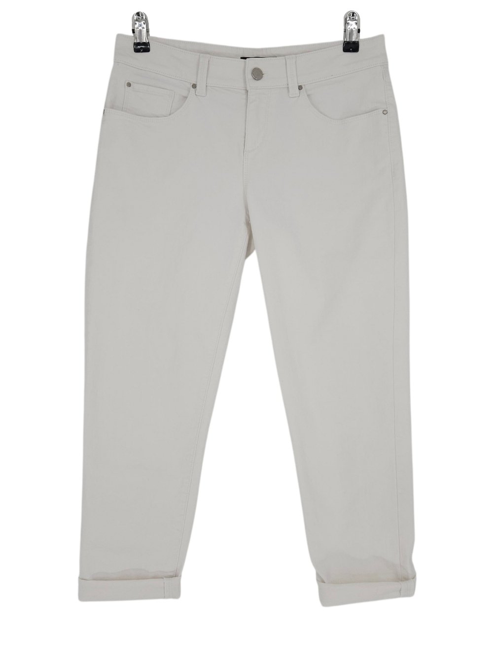 Ann Taylor Slim Boyfriend Straight Jeans White Mid Rise Light Wash Denim 4